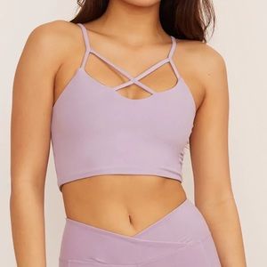 Wolven Lavender Crisscross Four-Way Top